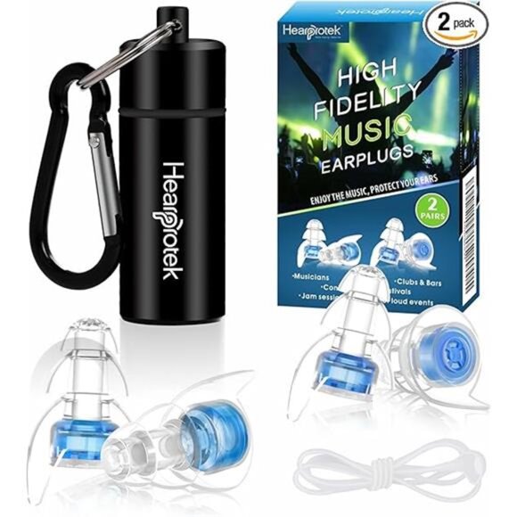 Concert Ear Plugs, 2Pairs Reusable high Fidelity Musician Ear Plugs for Concerts - Picture 7 of 7
